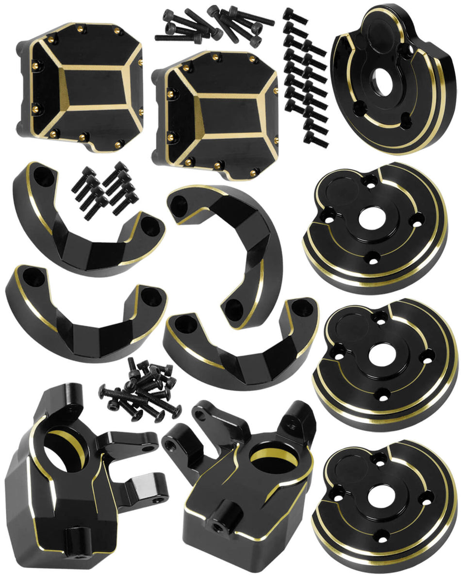 Brass Portal Covers Weights/Axle Diff Cover/Inner Portal Covers Front Steering Knuckles Upgrades Part for Axial SCX10 III