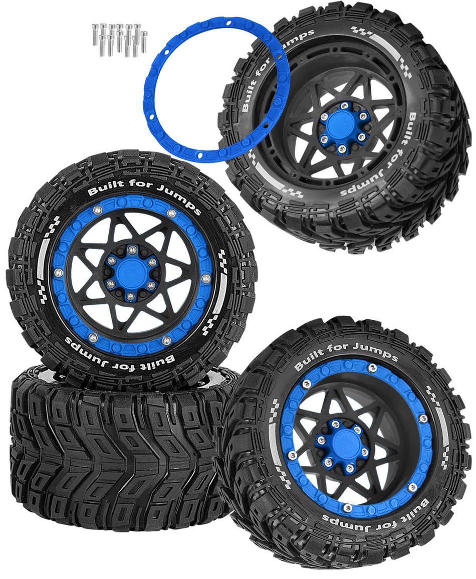 RC Wheel Tires for 1/16 Traxxas Summit/E-Revo/Arrma Gorgon Grom/Mini Kraton 3S,MJX HYPER GO,SCY,HAIBOXING HBX