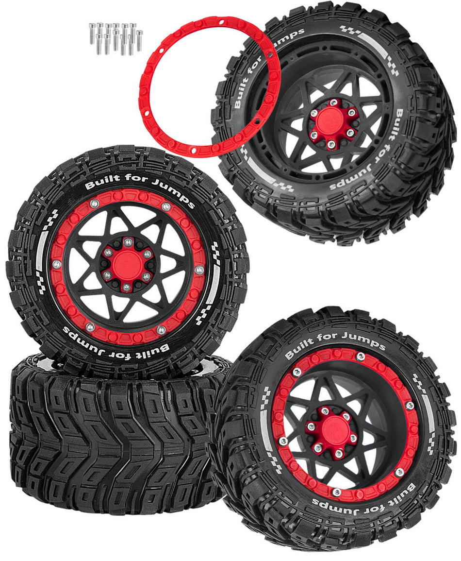 RC Wheel Tires for 1/16 Traxxas Summit/E-Revo/Arrma Gorgon Grom/Mini Kraton 3S,MJX HYPER GO,SCY,HAIBOXING HBX