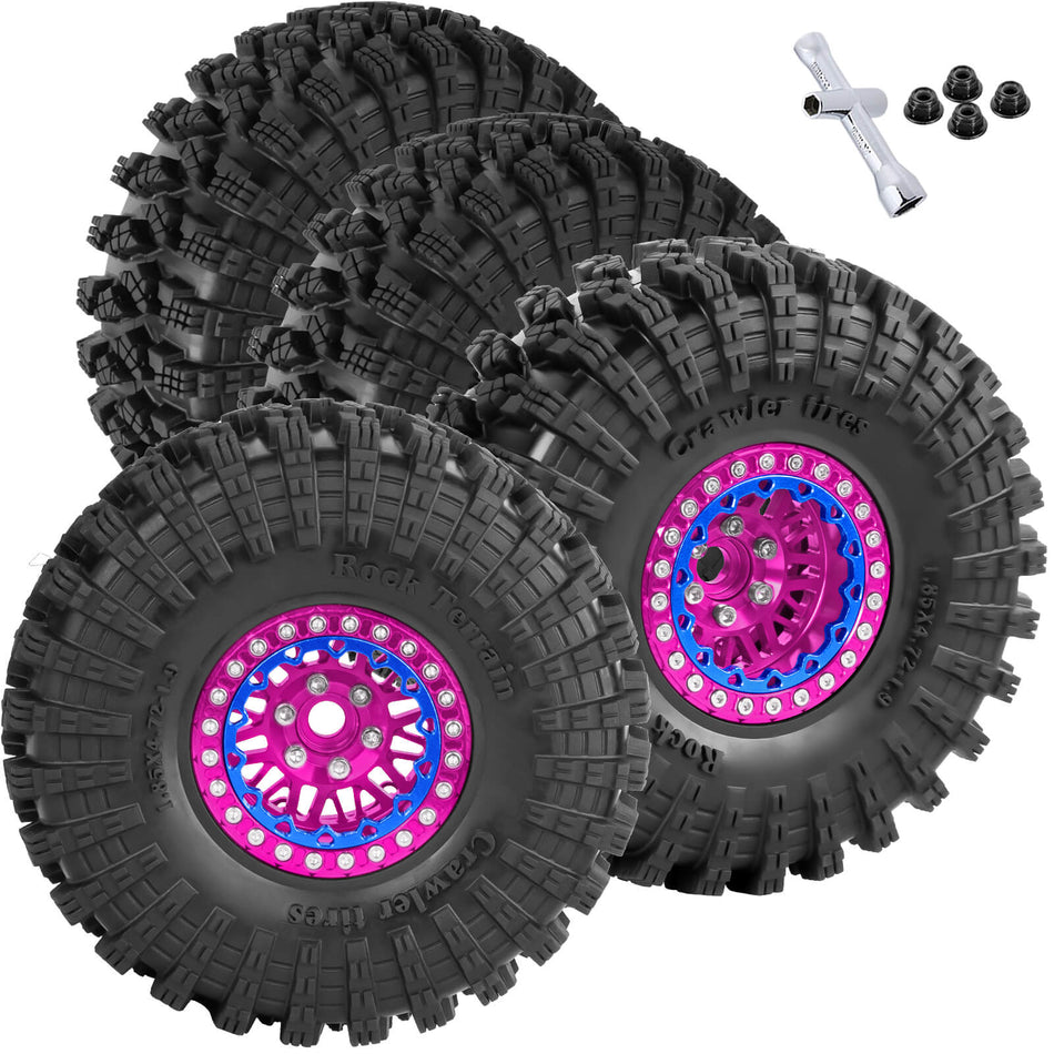 RC 1.9 Wheel Tires for Traxxas 1/10 TRX4 TRX6 Axial SCX10 SCX10 II 90046 SCX10 III AXI03007 SCX10 Pro Gen7/8 D90 VS4-10 MST CFX RC Crawler Car