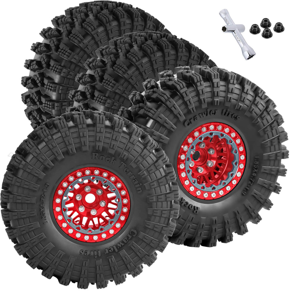 RC 1.9 Wheel Tires for Traxxas 1/10 TRX4 TRX6 Axial SCX10 SCX10 II 90046 SCX10 III AXI03007 SCX10 Pro Gen7/8 D90 VS4-10 MST CFX RC Crawler Car