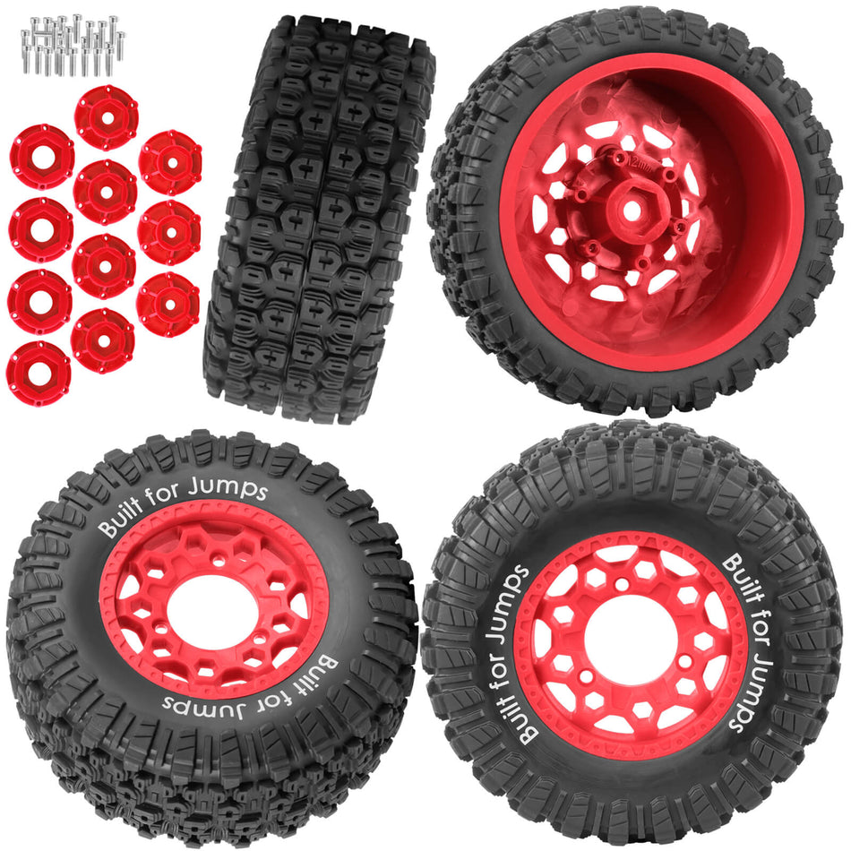 4Pcs RC Wheels and Tires for Traxxas Slash 2WD 4X4,Axial,Rc4wd,Redcat,Arrm a Senton,etc RC Truck