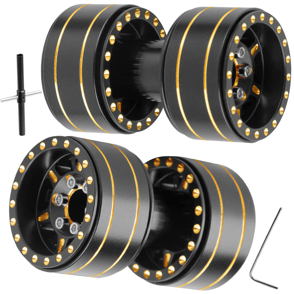 1.0 Beadlock Wheel Rims with Adjustable Offset for Traxxas 1/18 Trx4m,Axial 1/24 SCX24