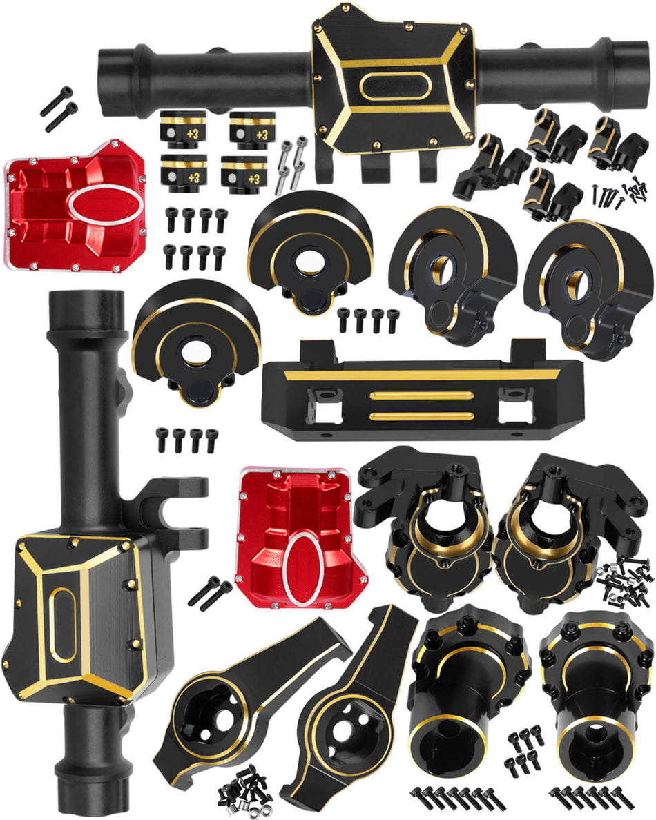 RC Upgrades Part for 1/10 Traxxas TRX4,Brass Front & Rear Portal Axles