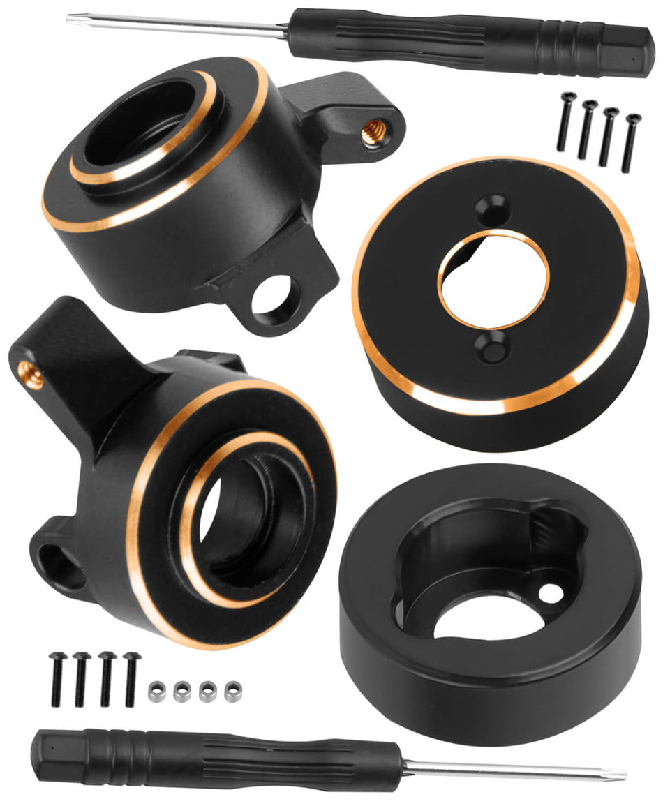 Brass Wheels Weights Steering Knuckles Upgrades Part for 1/30 Axial SCX30 Chevrolet K10/Jeep Wrangler JLU 4X4/Ford Bronco 4X4