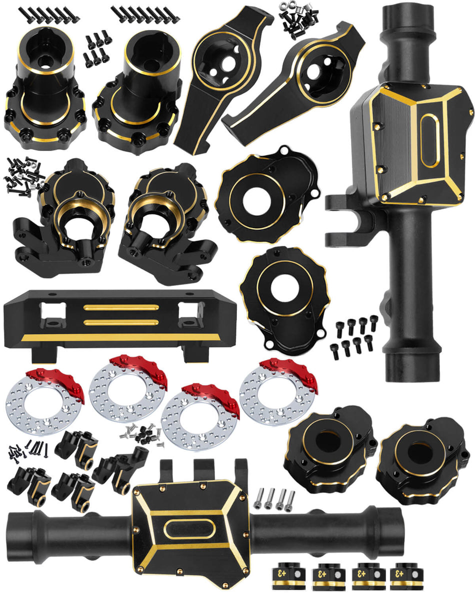 RC Upgrades Part for 1/10 Traxxas TRX4,Brass Front & Rear Portal Axles