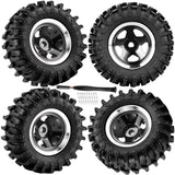 0.7 Beadlock Wheel Tires Set for 1/30 Axial SCX30 1/32 Redcat Ascent-32 RC Crawler Car