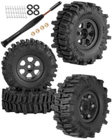 0.7 Beadlock Wheels Tires for 1/30 Axial SCX30 1/32 Redcat Ascent-32 RC Crawler Car