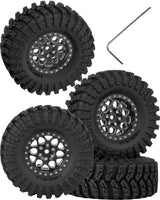 RC 1.3 Beadlock Wheels and Tires for 1/18 Traxxas TRX4M 1/24 Axial SCX24 FCX24 RC Crawler Car