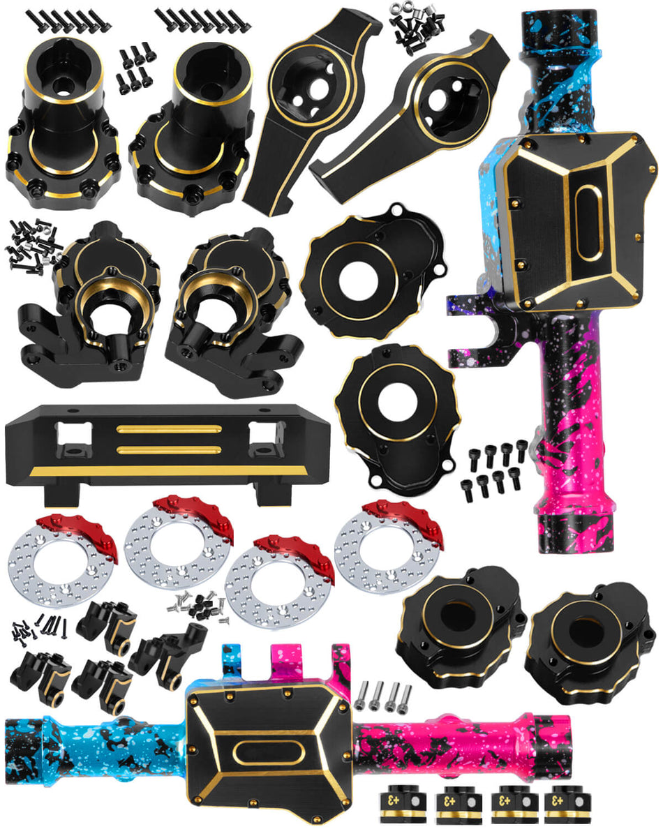 RC Upgrades Part for 1/10 Traxxas TRX4,Brass Front & Rear Portal Axles