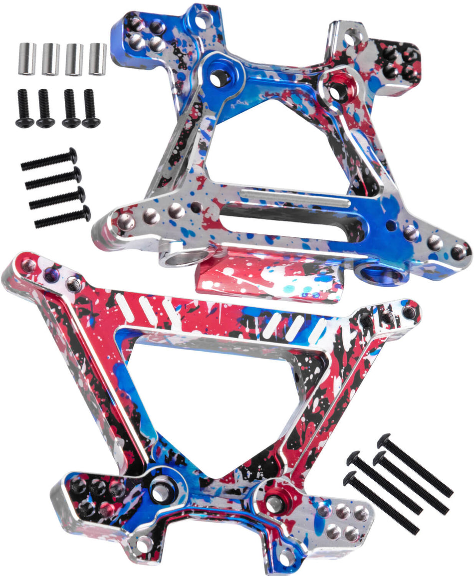 Shock Tower Shock Mounts Upgrades Part for 1/10 Traxxas Slash Rustler Stampede Jato 4X4 (VXL)(BL-2s) 4WD,Ford Fiesta ST Rally (VXL)(BL-2s)