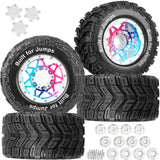 RC Truck Tires 12mm/14mm/17mm Hex RC Wheels and Tires for 1/10 Arrma Big Rock Granite Vortek/Traxxas Stampede Rustler Hoss/Losi Rc4wd