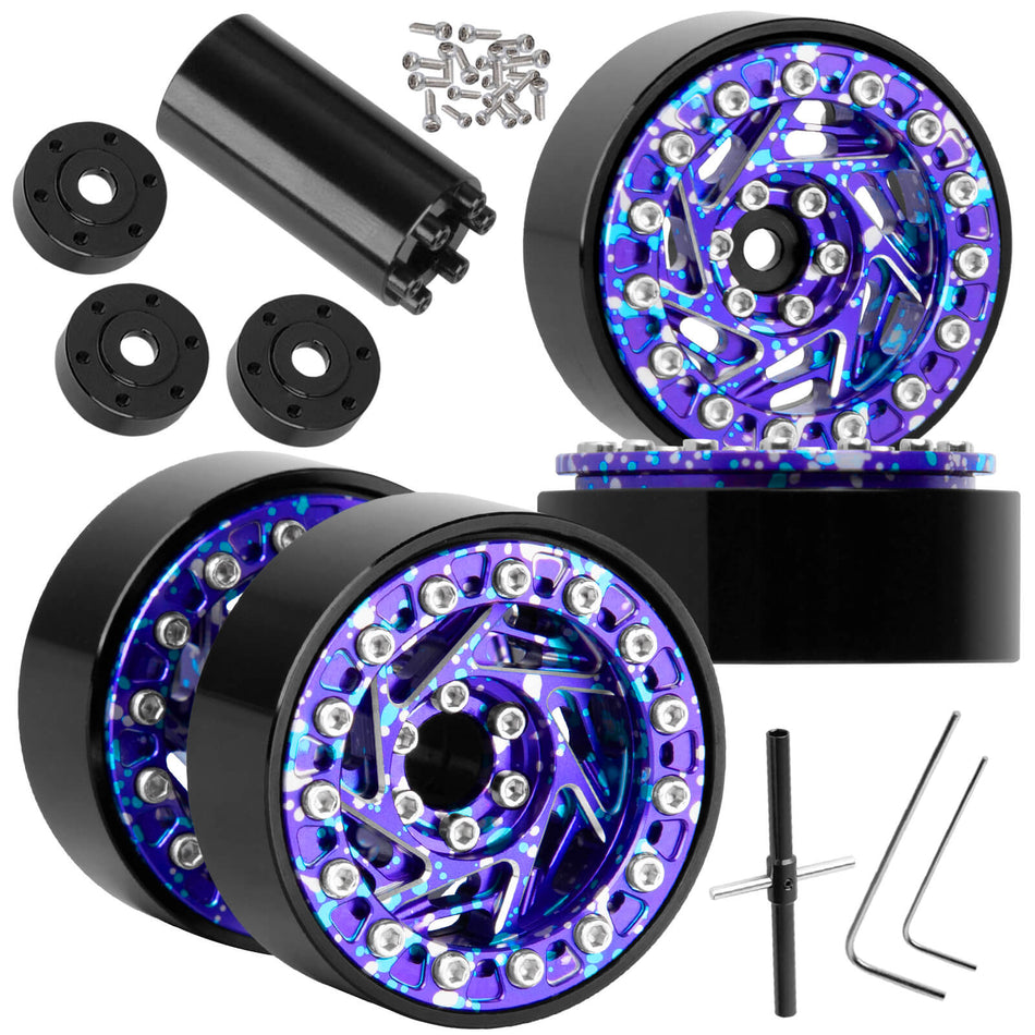 1.3 Dually Beadlock Wheels Rims for RC Crawler Car 1/18 Traxxas TRX4M Ascent-18,1/24 Axial SCX24 FCX24,RC Off Road Buggy Rally Truck