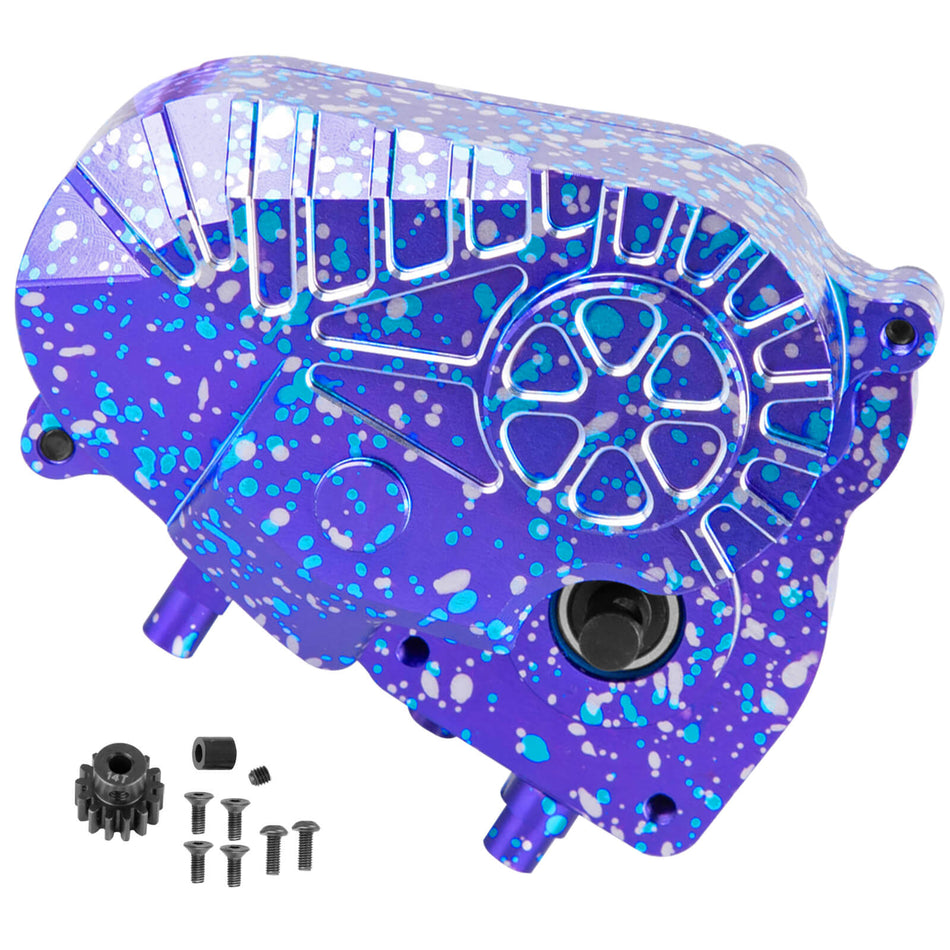 Aluminum Gearbox Complete Transmission Case w/Gear Upgrades Part for 1/10 Axial SCX10 Capra 1.9 UTB