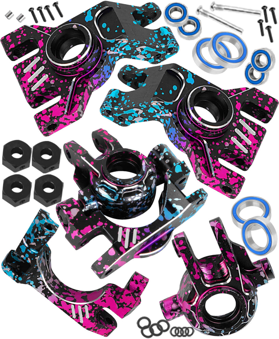 RC Caster Steering Block Upgrades Part for 1/10 Traxxas Slash Rustler Stampede Jato 4X4 (VXL)(BL-2s) 4WD,Ford Fiesta ST Rally (VXL)(BL-2s)