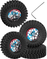 RC 1.3 Beadlock Wheels and Tires for 1/18 Traxxas TRX4M 1/24 Axial SCX24 FCX24 RC Crawler Car