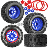17mm Hex 1/7 1/8 1/10 RC Wheels and Tires for 1/10 Traxxas Revo/Summit/T-Maxx/E-Revo,1/8 Arrma Kraton/Outcast/Fireteam/Notorious 6S,Sledge,1/7 Fireteam 6S