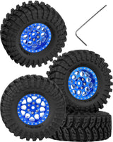 RC 1.3 Beadlock Wheels and Tires for 1/18 Traxxas TRX4M 1/24 Axial SCX24 FCX24 RC Crawler Car