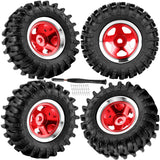 0.7 Beadlock Wheel Tires Set for 1/30 Axial SCX30 1/32 Redcat Ascent-32 RC Crawler Car