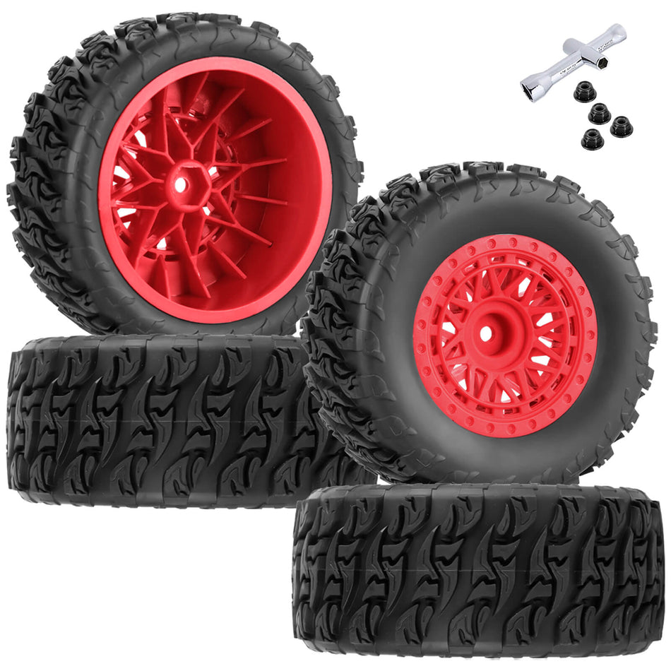 RC 12mm Hex Short Course Truck Wheels Tires for 1/10 Traxxas Slash 4x4 BL-2S 2WD Redcat Blackout SC Losi SCT Team Associated SC10 HPI
