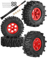 0.7 Beadlock Wheels Tires for 1/30 Axial SCX30 1/32 Redcat Ascent-32 RC Crawler Car