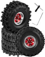 1.0 Beadlock Wheels and Tires for RC Crawler Car Traxxas 1/18 TRX4M,Axial 1/24 SCX24