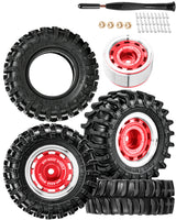 4Pcs 0.7 Wheels and Tires for 1/30 Axial SCX30 1/32 Redcat Ascent-32 RC Crawler