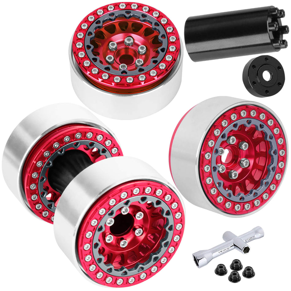 RC 1.9 Dually Beadlock Wheels Rims w/Adjustable Offset for 1/10 Traxxas TRX4 TRX6 Axial SCX10 SCX10 II 90046 SCX10 III AXI03007 SCX10 Pro Gen7/8 D90 VS4-10 MST CFX