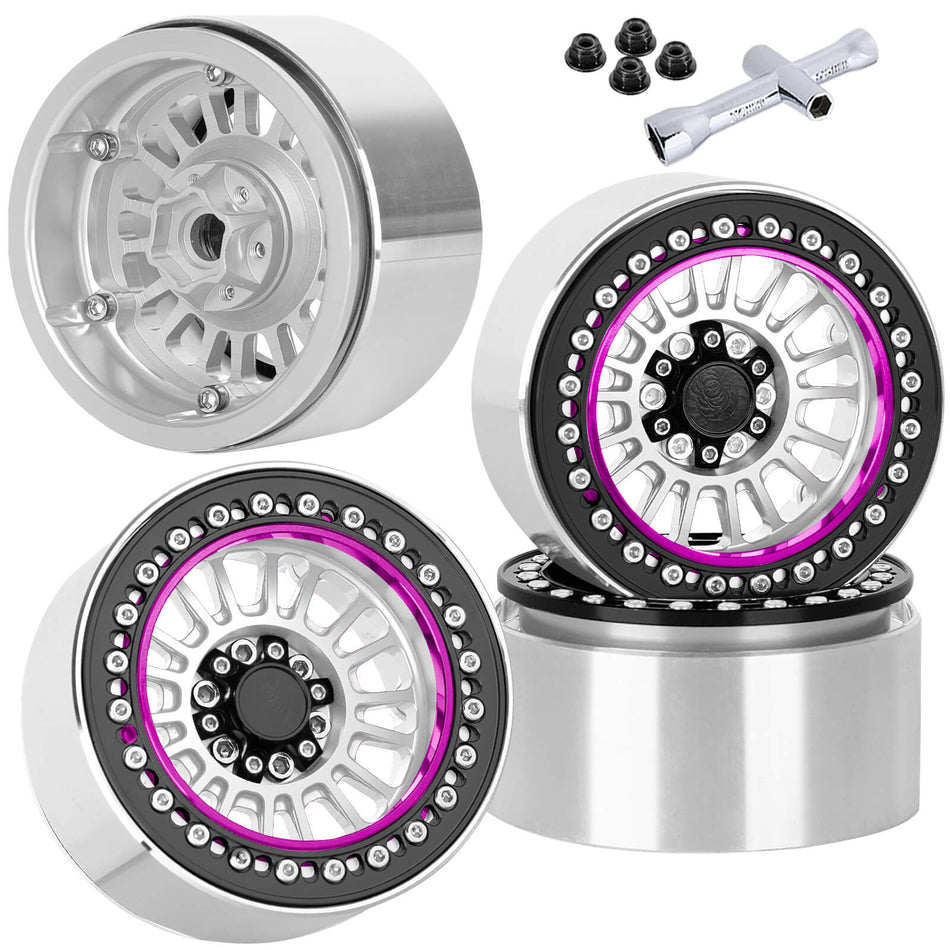 Alloy 2.2 Beadlock Wheels Rims for 1/10 Traxxas TRX4 TRX6 Axial SCX10 SCX10 II SCX10 III SCX10 Pro Gen7/8 D90 VS4-10 MST CFX