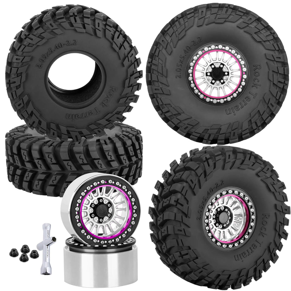 Alloy 2.2 Wheel Tires for 1/10 Traxxas TRX4 TRX6 Axial SCX10 SCX10 II SCX10 III SCX10 Pro Gen7/8 D90 VS4-10 MST CFX