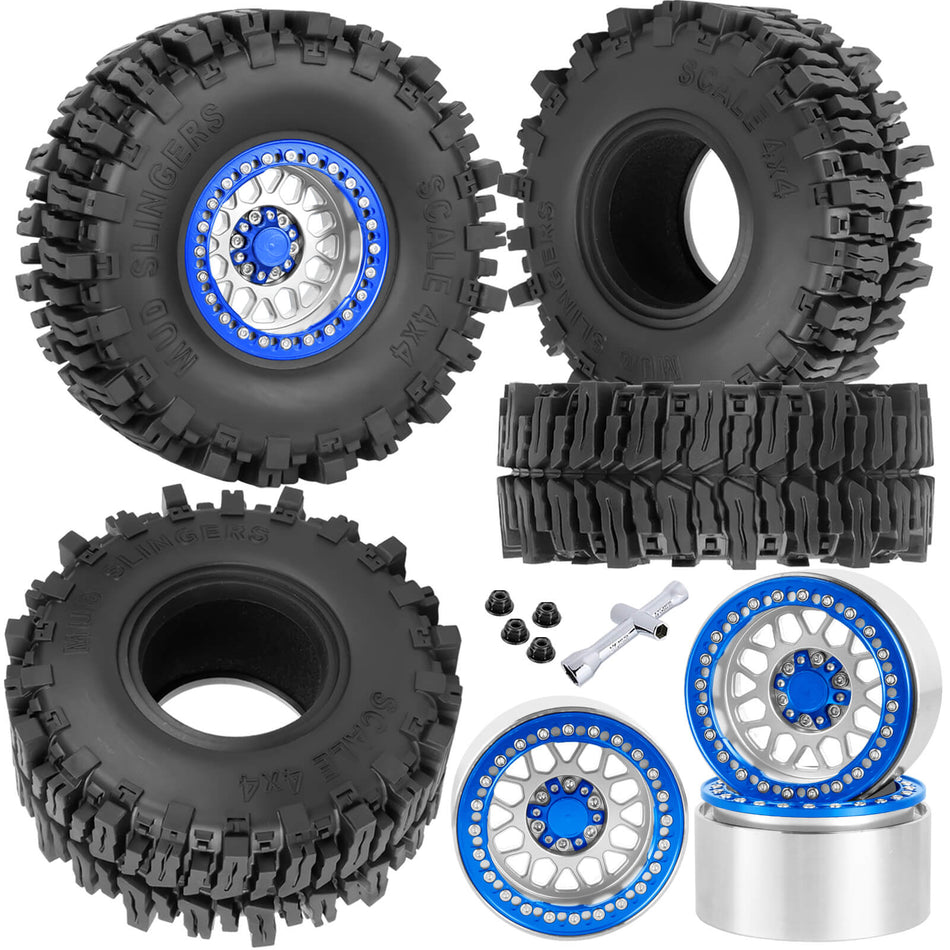 Aluminum 2.2 Wheel Tires for 1/10 Axial SCX10 SCX10 II SCX10 III SCX10 Pro Traxxas TRX4 TRX6 Gen7/8 D90 VS4-10 MST CFX