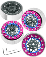1.3 Aluminum Beadlock Wheel Rims for Traxxas/Axial SCX24 TRX4M FCX24 1/24 1/18 RC Crawler Car