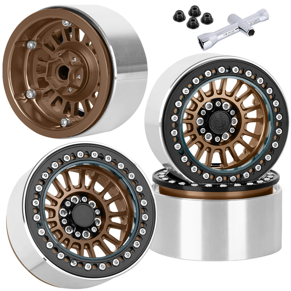 Alloy 2.2 Beadlock Wheels Rims for 1/10 Traxxas TRX4 TRX6 Axial SCX10 SCX10 II SCX10 III SCX10 Pro Gen7/8 D90 VS4-10 MST CFX