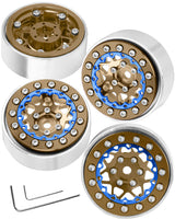 1.3 Aluminum Beadlock Wheel Rims for Traxxas/Axial SCX24 TRX4M FCX24 1/24 1/18 RC Crawler Car