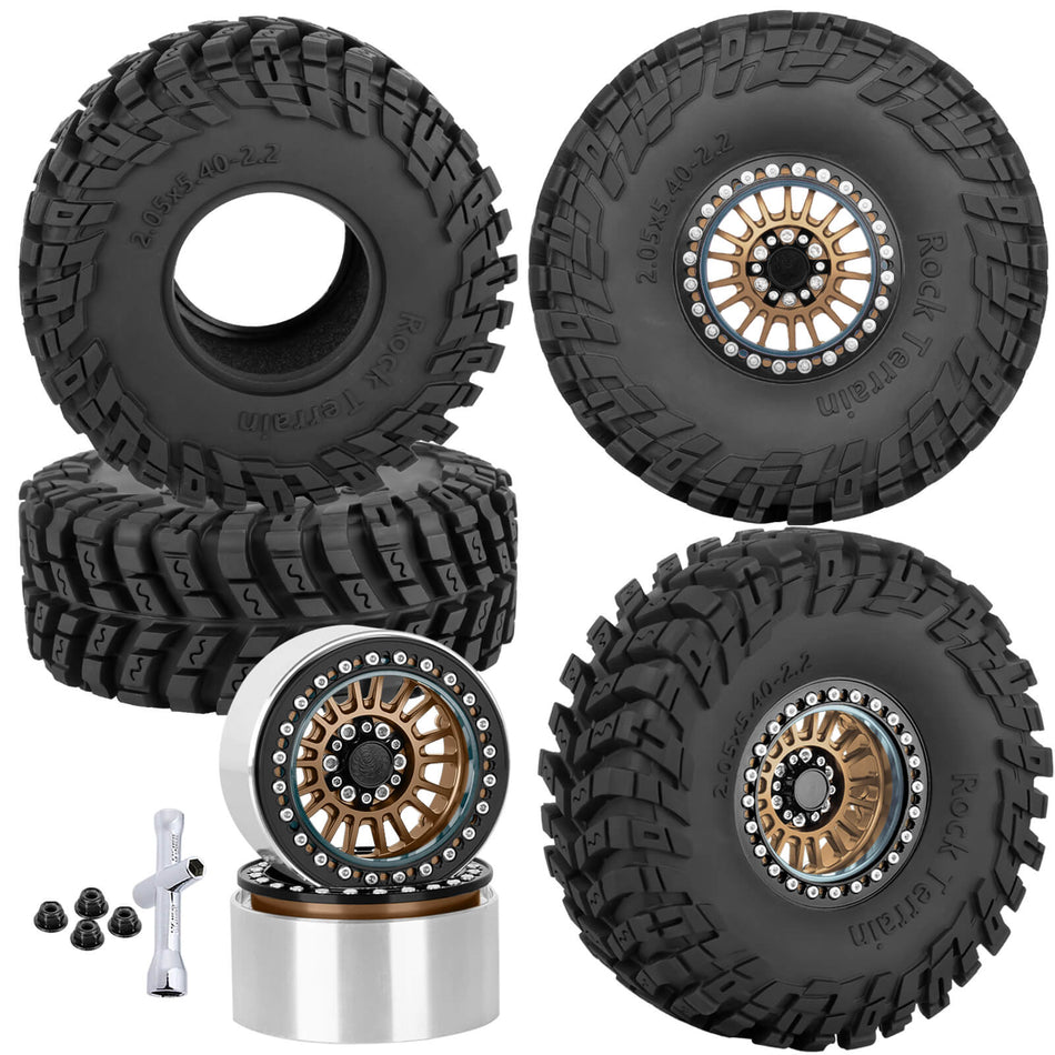 Alloy 2.2 Wheel Tires for 1/10 Traxxas TRX4 TRX6 Axial SCX10 SCX10 II SCX10 III SCX10 Pro Gen7/8 D90 VS4-10 MST CFX