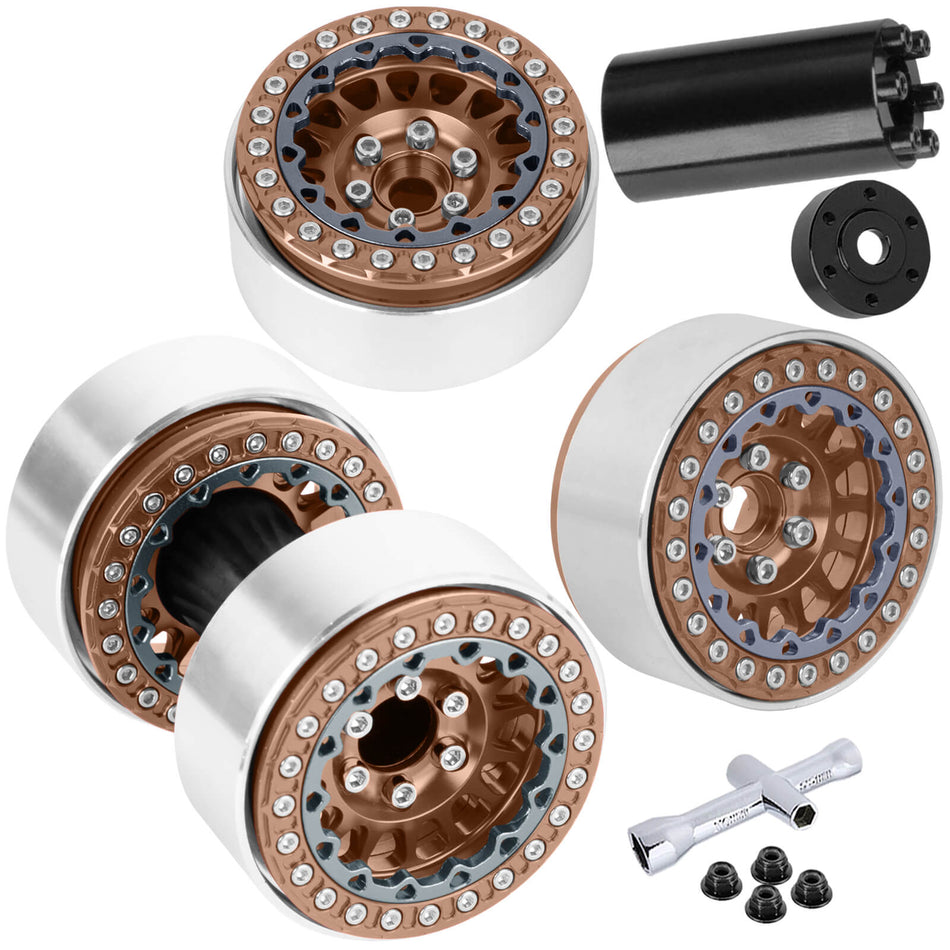 RC 1.9 Dually Beadlock Wheels Rims w/Adjustable Offset for 1/10 Traxxas TRX4 TRX6 Axial SCX10 SCX10 II 90046 SCX10 III AXI03007 SCX10 Pro Gen7/8 D90 VS4-10 MST CFX