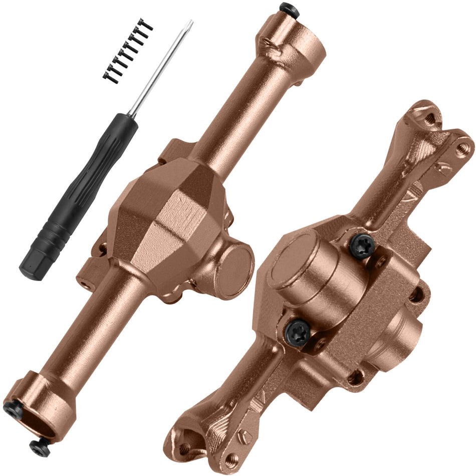 Aluminum Front Rear Axles Housing Upgrades Part for Axial 1/30 SCX30 Chev rolet K10/Jeep Wrangler JLU 4X4/F0rd Bronco 4X4