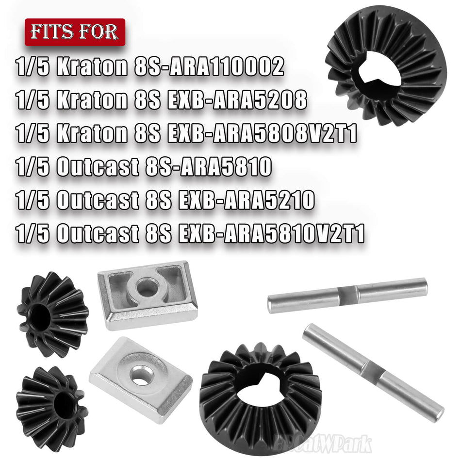 Front Rear Diff Internal Gear Set & Diff Inserts Upgrades Part for 1/5 Arrma Kraton 8s BLX/Outcast 8s BLX(EXB)