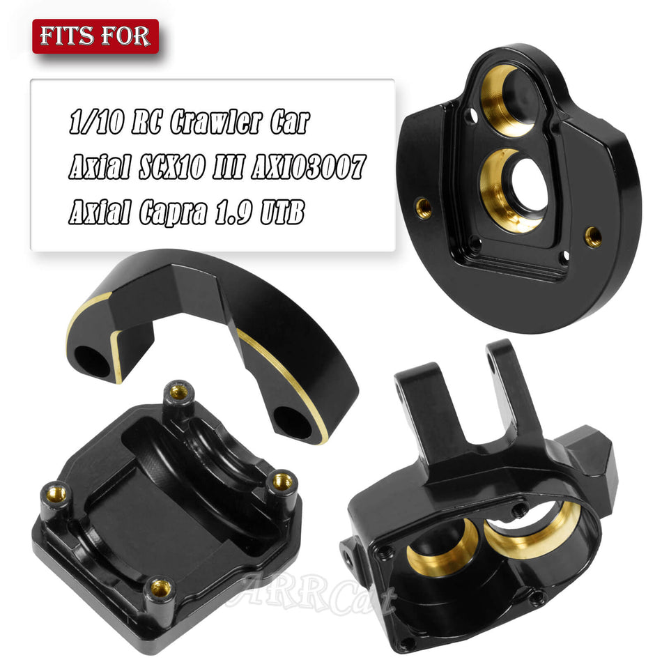 Brass Portal Covers Weights/Axle Diff Cover/Inner Portal Covers Front Steering Knuckles Upgrades Part for Axial SCX10 III
