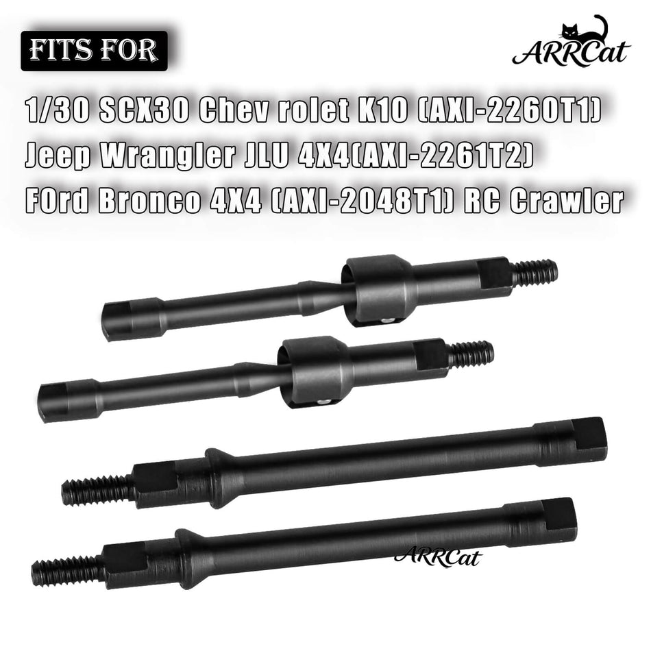 Steel Axles Drive Shaft Upgrades Part for 1/30 Axial SCX30 Chevrolet K10/Jeep Wrangler JLU 4X4/Ford Bronco 4X4