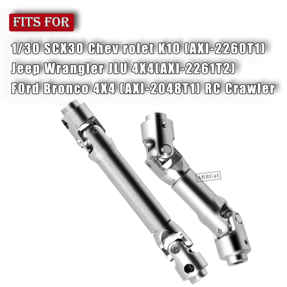 RC Stainless Steel Drive Shaft CVD Upgrades Part for 1/30 Axial SCX30 Chevrolet K10/Jeep Wrangler JLU 4X4/Ford Bronco 4X4